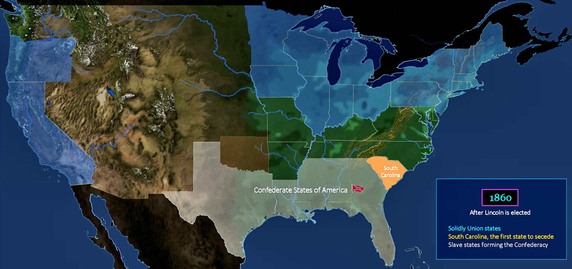 Lincoln election, Confederacy born, 1860 map